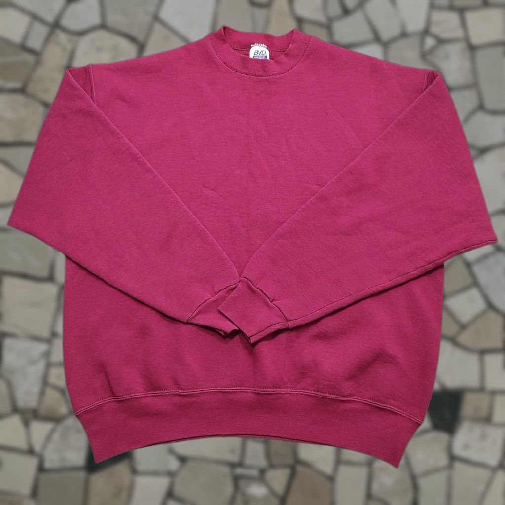 Vintage VINTAGE BVD Sweatshirt Red Heavyweight Crewneck XL Mens Adults Regular 90s USA Classic Pullover Cotton Blend Fleece Blank Crew Neck - Machine Washable Size US XL / EU 56 / 4 - 1 Thumbnail