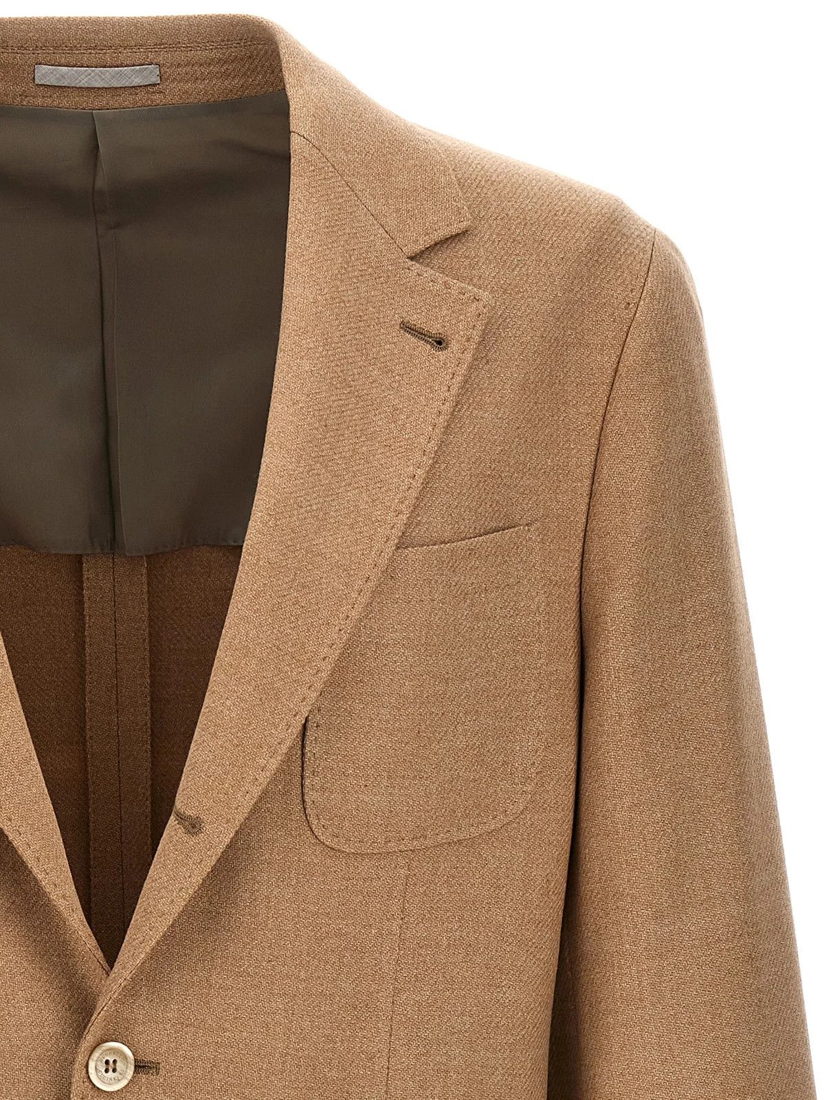 Brunello Cucinelli o1w1db10126 Single Breasted Flannel Blazer in Brown Size US L / EU 52-54 / 3 - 3 Thumbnail