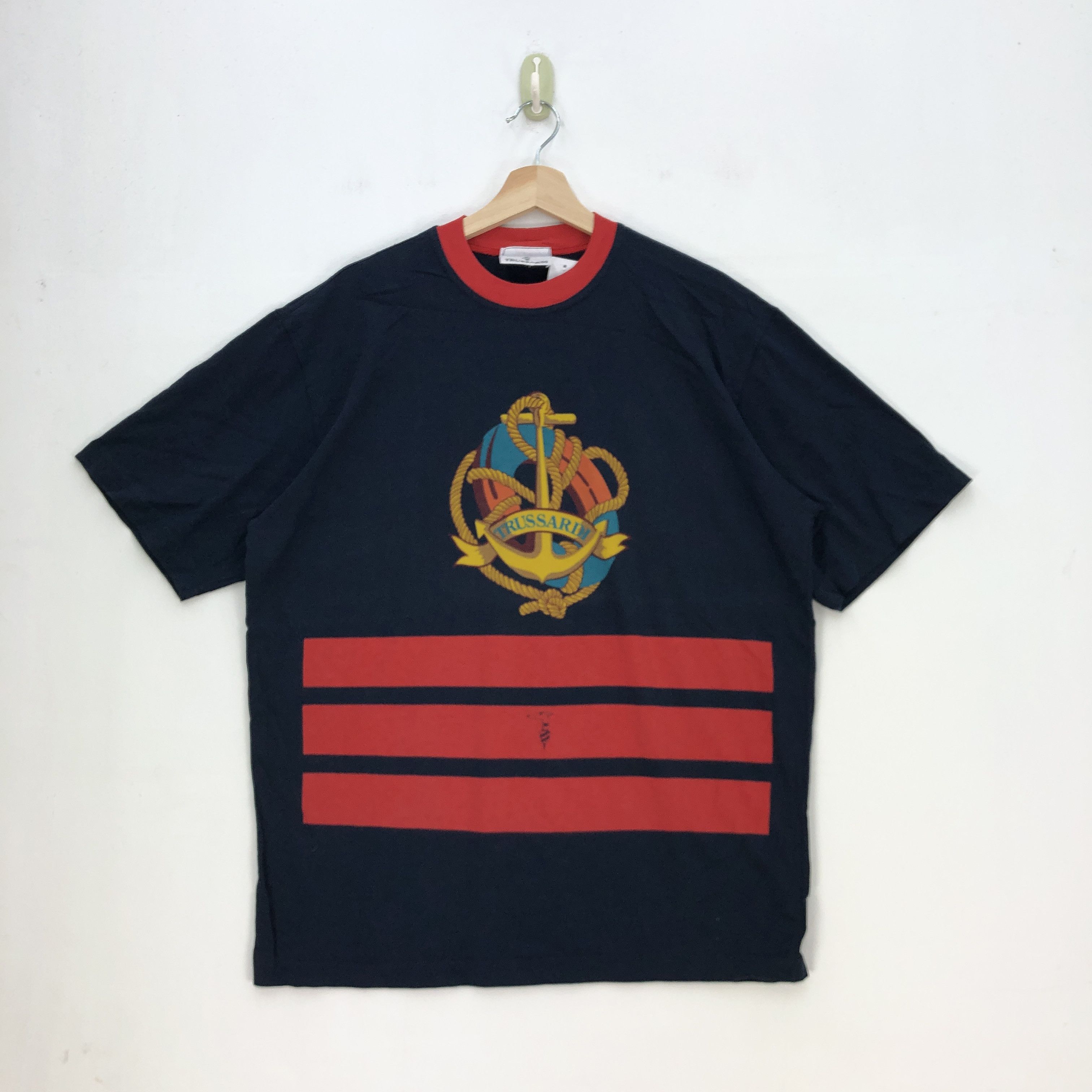 Trussardi Vintage Trussardi T Shirt Trussard Sailor Logo Crewneck Tees Size US L / EU 52-54 / 3 - 1 Thumbnail