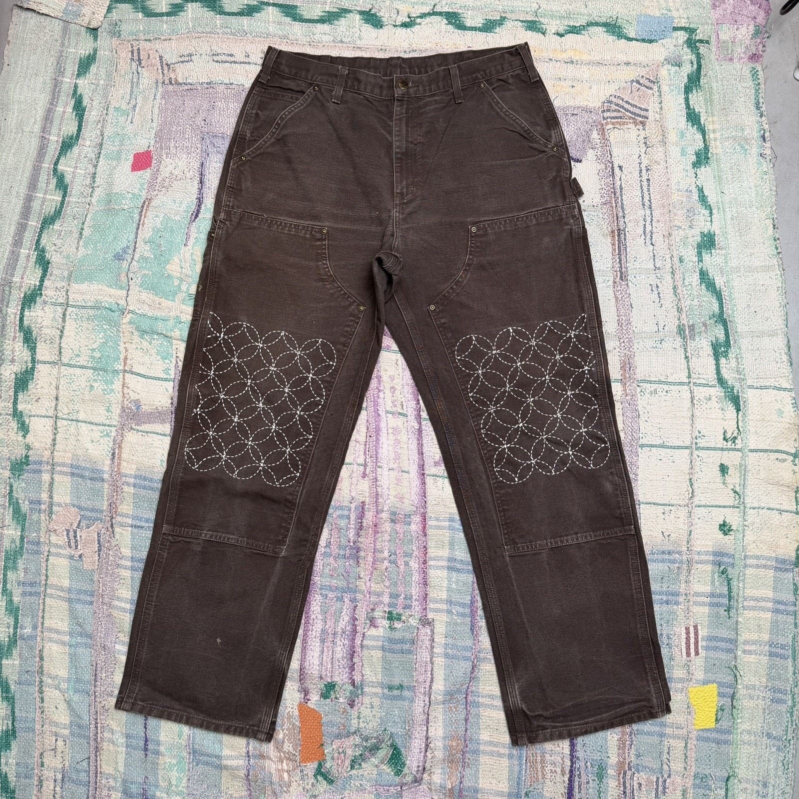 Vintage Carhartt Double Knee Workwear Sashiko custom 34x32