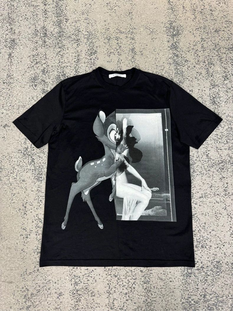 Givenchy Black and White Deer Print Short Sleeve