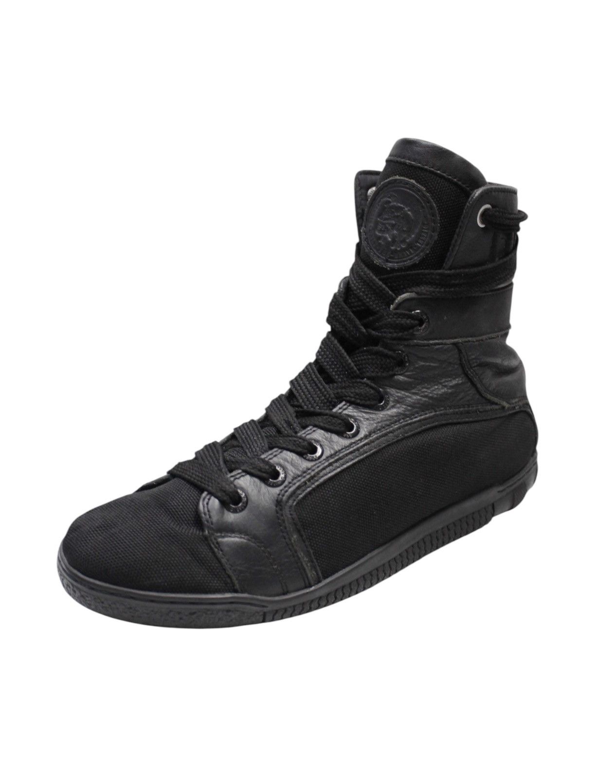 Diesel 2000S DIESEL “78” HIGH-TOP COMBAT LEATHER CANVAS SNEAKERS Size US 10 / EU 43 - 11 Thumbnail