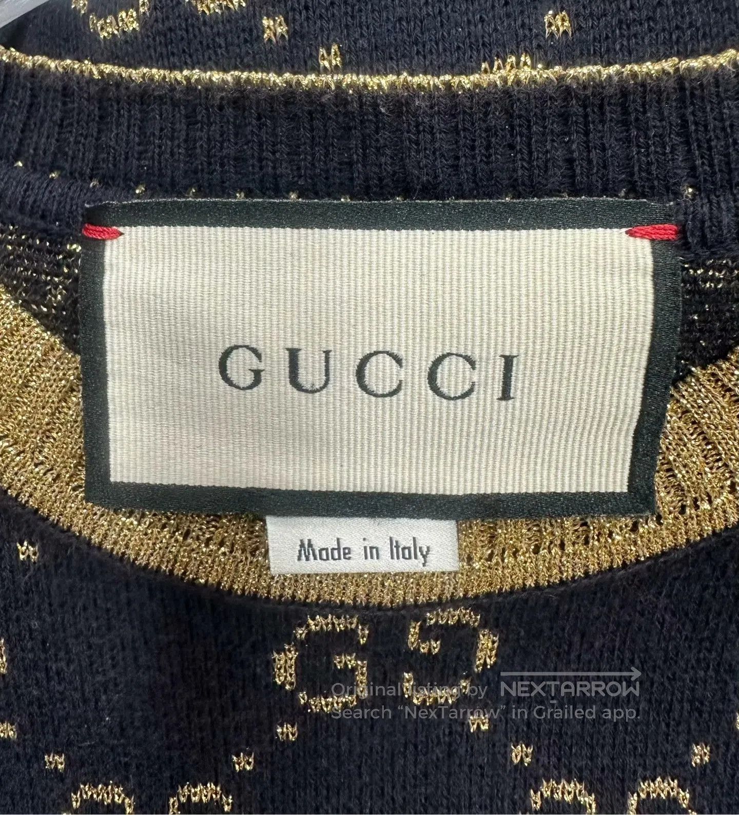Gucci Guicci Black Gold Thread Monogram All-over Printed Logo Kn Size US XS / EU 42 / 0 - 3 Thumbnail