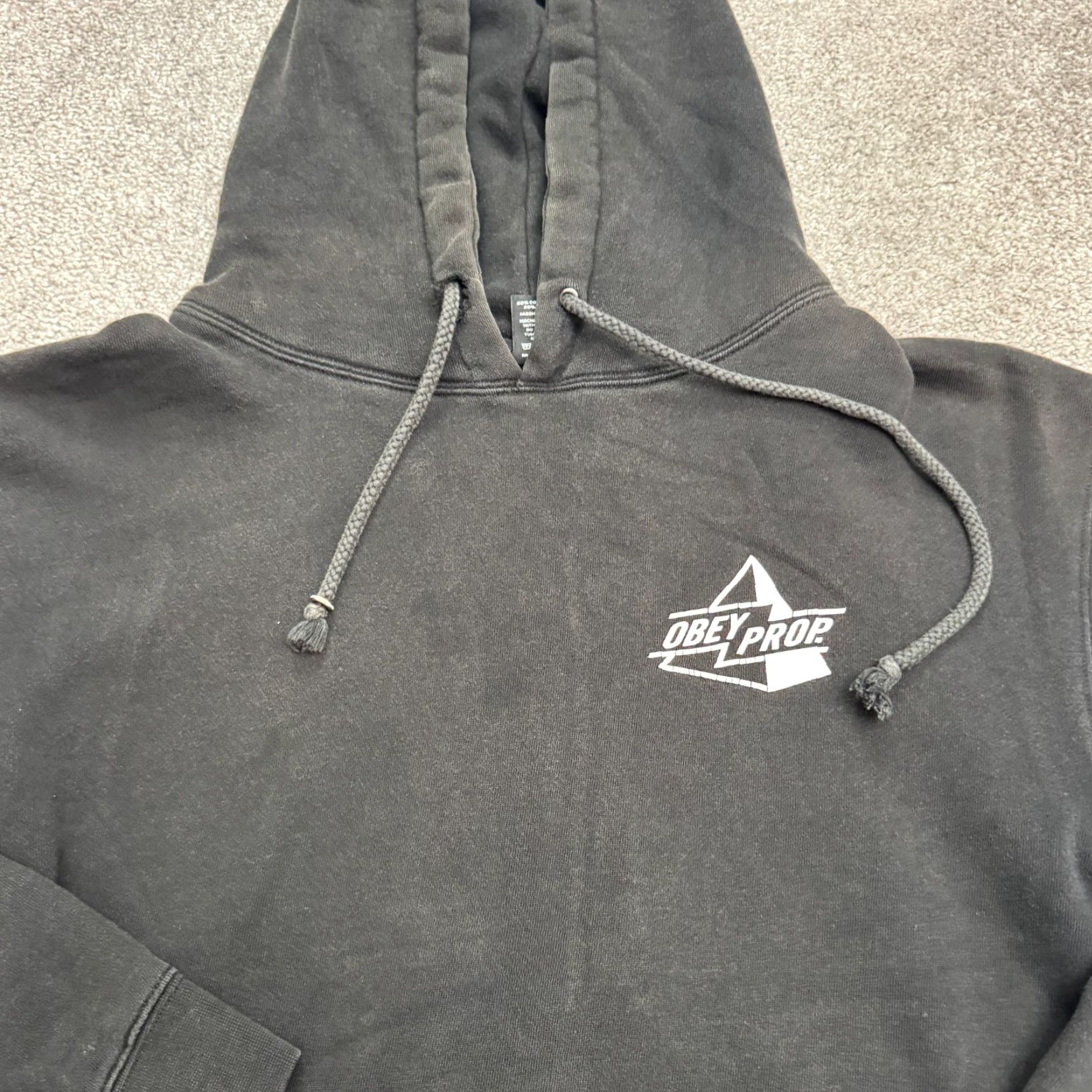 Obey OBEY Hoodie Mens M Black Cotton Polyester Graphic Pullover Sweatshirt Hooded Logo All Seasons Winter Spring Fall Regular Fit Size US M / EU 48-50 / 2 - 6 Thumbnail