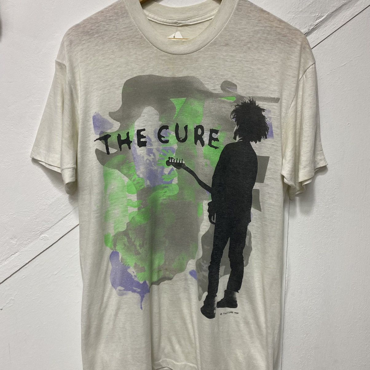 image of Band Tees x The Cure Vintage 1986 The Cure Boys Don’T Cry Shirt in White, Men's (Size Large)