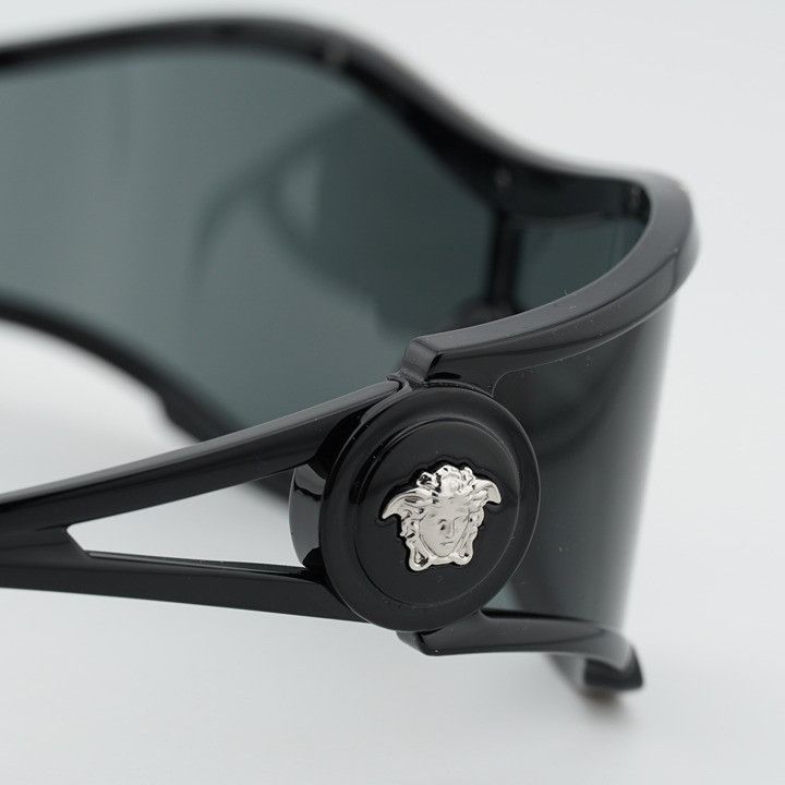 Versace Versace VE4475 GB1/87 Sunglasses Black Shield Frame Size ONE SIZE - 6 Thumbnail