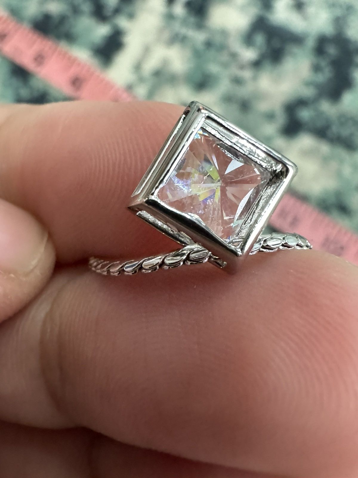 Sterling Silver PRINCESS BEZEL CUT ZIRCON STERLING SILVER NECKLACE Size ONE SIZE - 5 Thumbnail