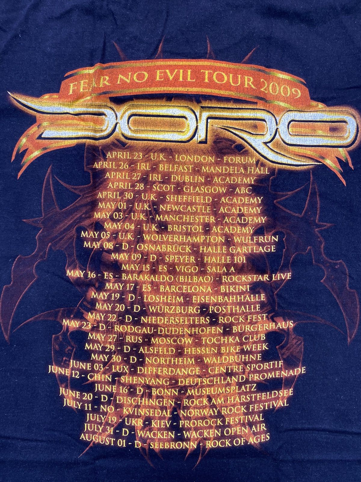 Band Tees × Vintage Vintage Doro Pesch Men’s Black T-shirt With Big Logo Large Size US L / EU 52-54 / 3 - 8 Thumbnail