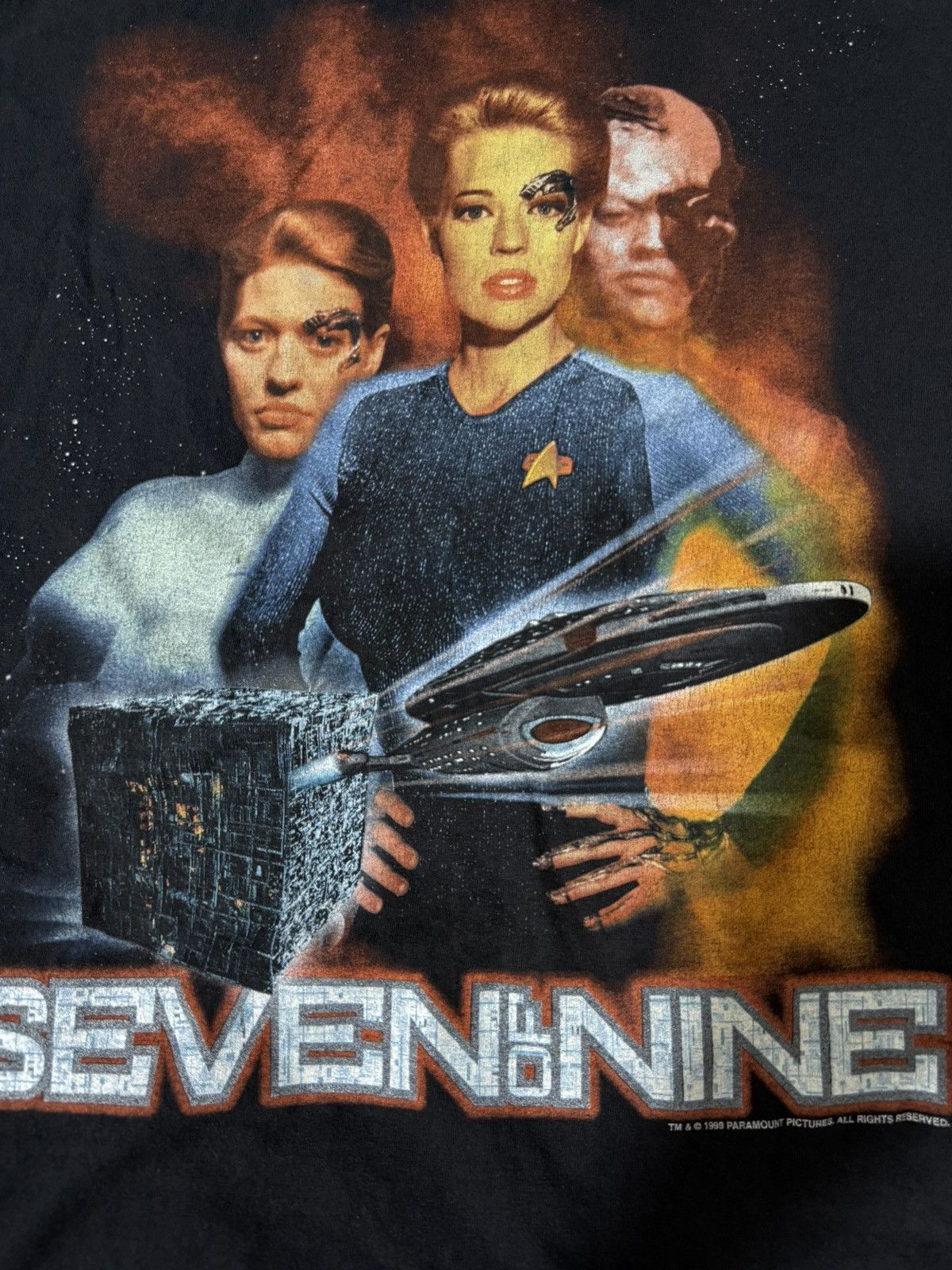 Vintage VTG 90s Star Trek Seven of Nine T Shirt Size US XL / EU 56 / 4 - 3 Thumbnail