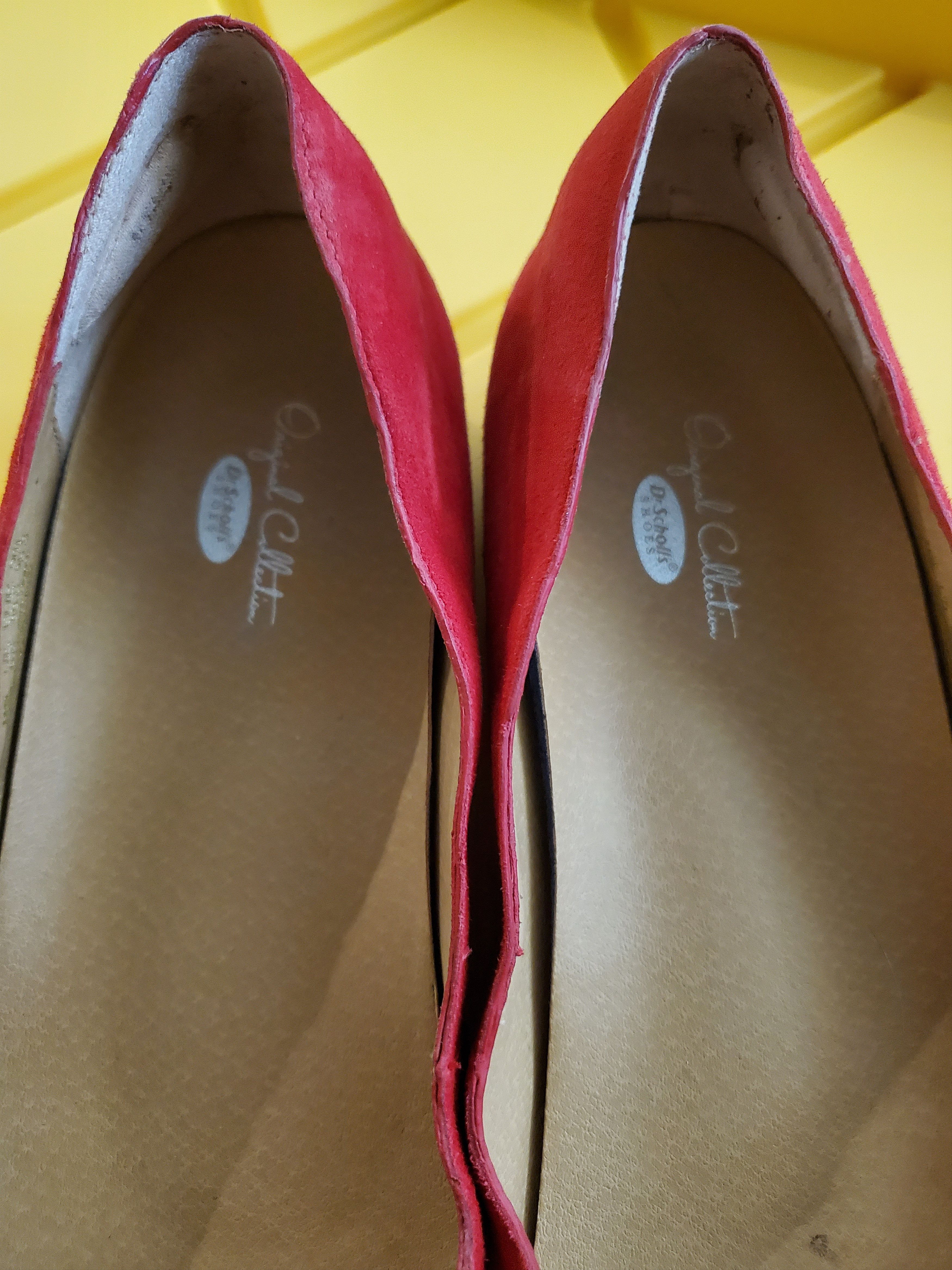 Other Dr. Scholl's comfort red suede leather flats w wooden heel Size US 8.5 / IT 38.5 - 2 Thumbnail