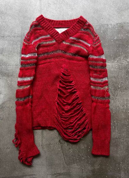 Nozomi Ishiguro Nozomi Ishiguro AW11 Runway Distressed Knit Long Sleeve Size XL / US 12-14 / IT 48-50 - 2 Thumbnail