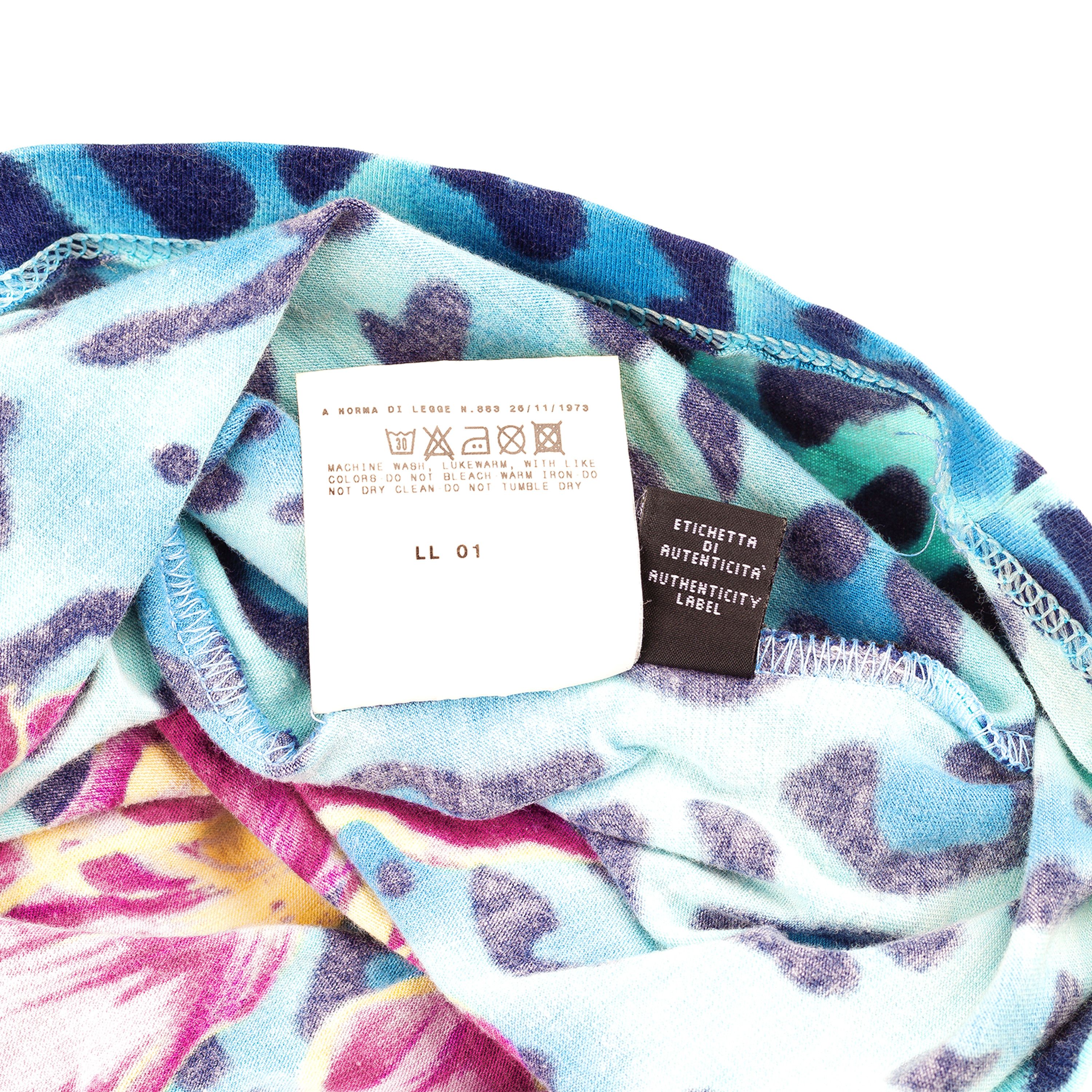 Versace × Versace Jeans Couture Versace Jeans Couture Blue Cheetah Vintage T-Shirt (L) Size L / US 10 / IT 46 - 5 Thumbnail
