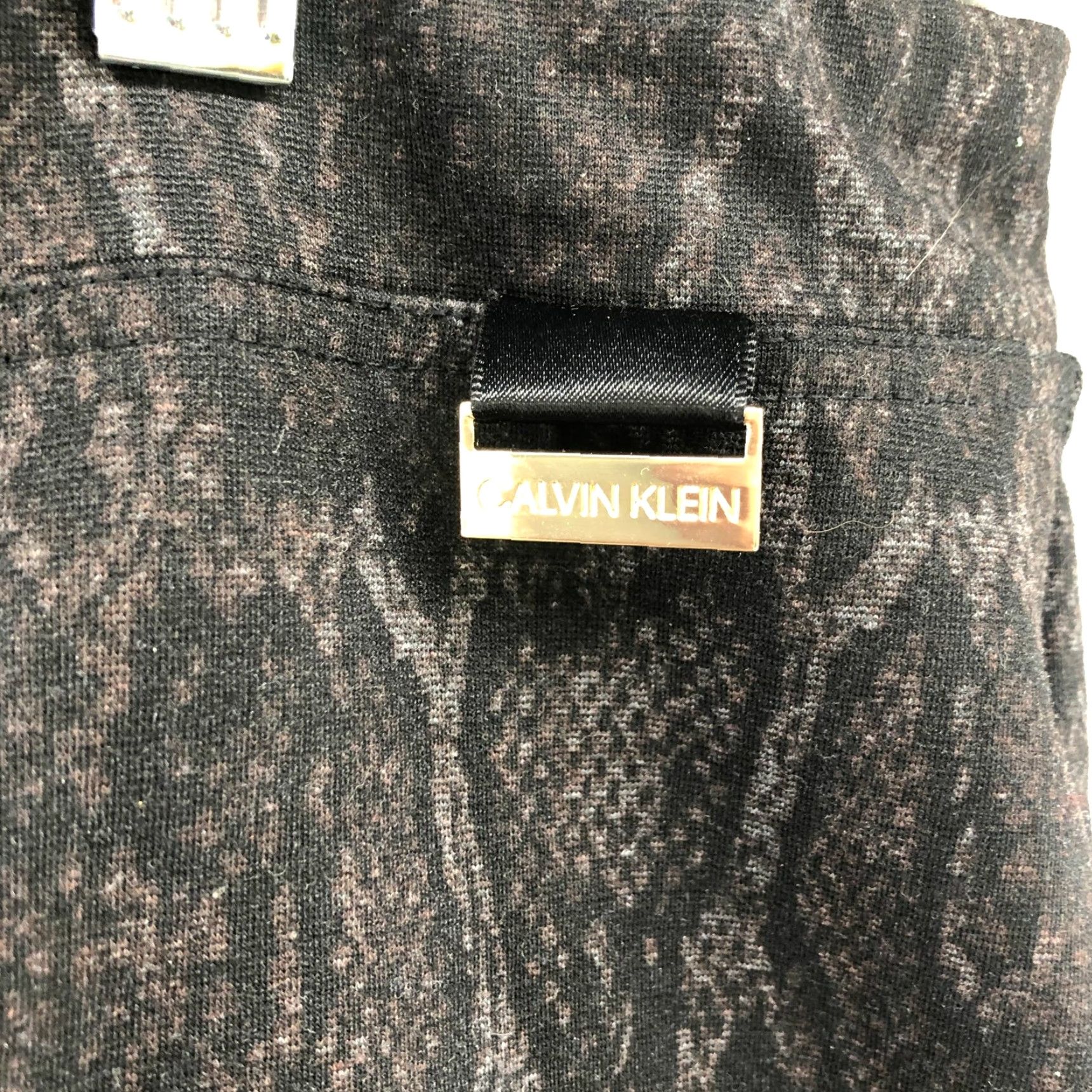 Calvin Klein Calvin Klein Ponte Leggings Pants Womens L Snakeskin Print Black Gray High Rise Size 36" / US 14 / IT 50 - 5 Thumbnail