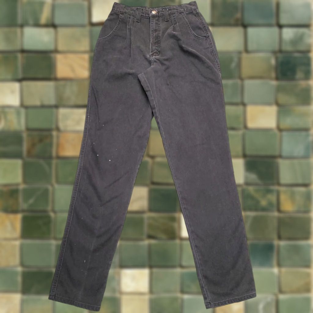 Vintage VINTAGE Rockies Jeans Womens 7/8 Black Denim Pleated High Rise Riding 90s Y2K Jeans Womens 8 Black Denim High Rise 7/8 Size 30" / US 8 / IT 44 - 1 Thumbnail