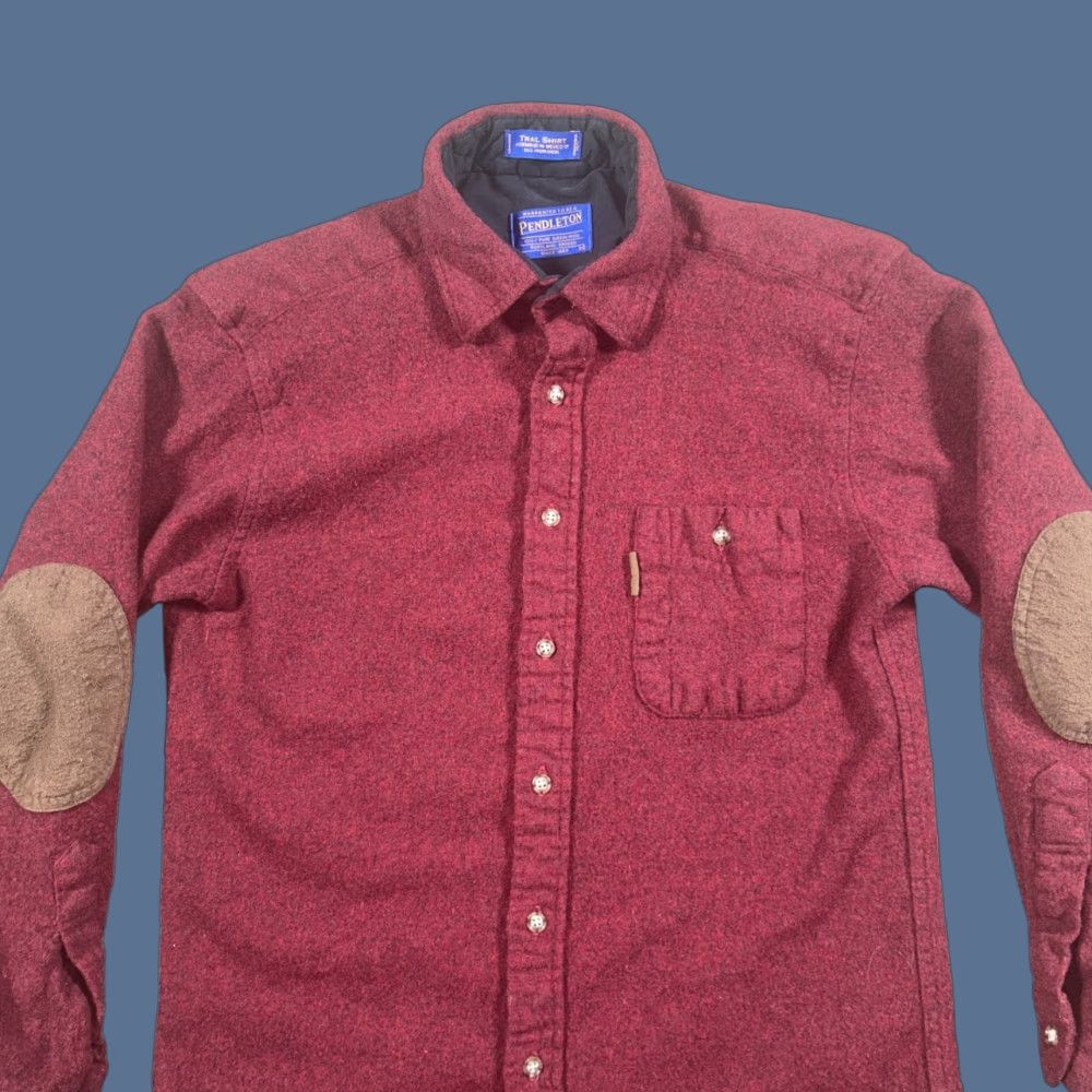 Pendleton Pendleton Trail Shirt Mens L Red Wool Virgin Wool Elbow Patches Button-Up Pocket Classic Outdoor USA 100% Virgin Wool Size US L / EU 52-54 / 3 - 1 Thumbnail