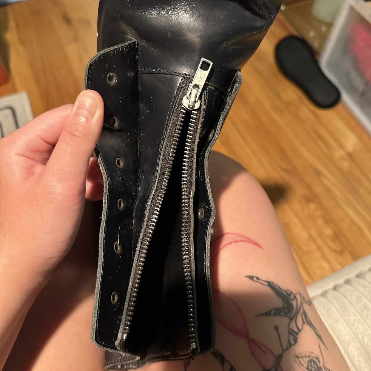 Designer × Tim Hamilton TIM HAMILTON Black Patent Leather Boots Size US 11.5 / EU 44-45 - 14 Thumbnail