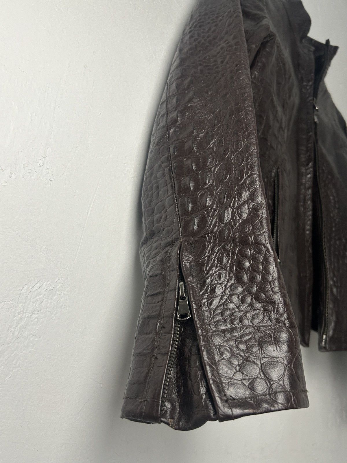 Vera Pelle VINTAGE VERA PELLA CROCODILE LEATHER JACKET Size L / US 10 / IT 46 - 5 Thumbnail