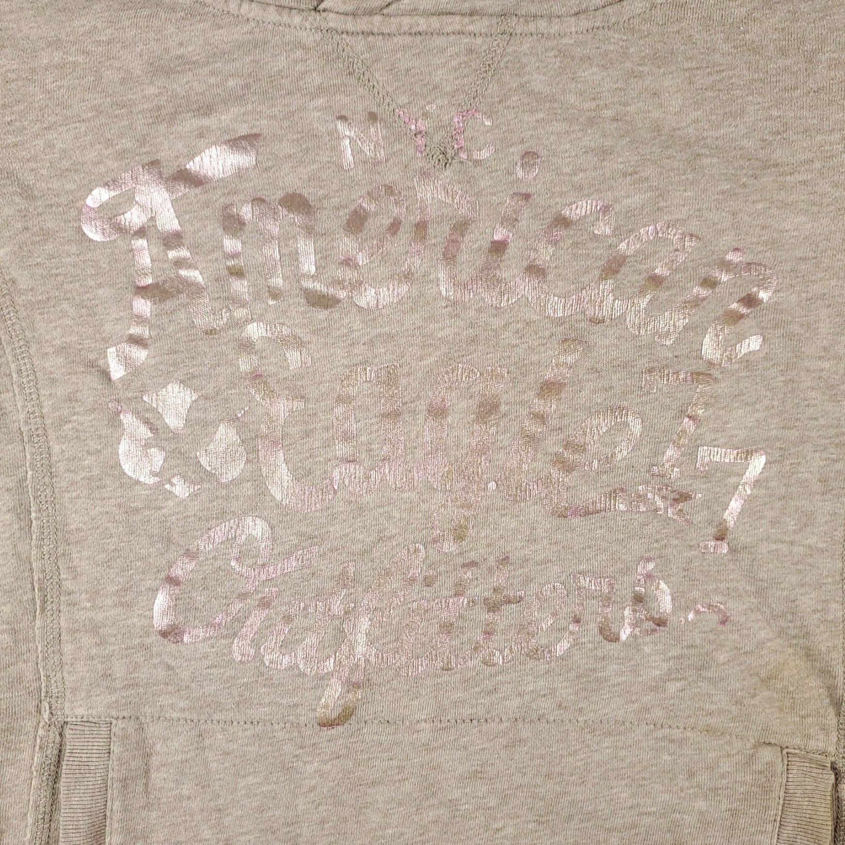 American Eagle Outfitters American Eagle Beige Hoodie Sweatshirt Women's Medium Cotton Blend Fleece Pullover Size M / US 6-8 / IT 42-44 - 2 Thumbnail