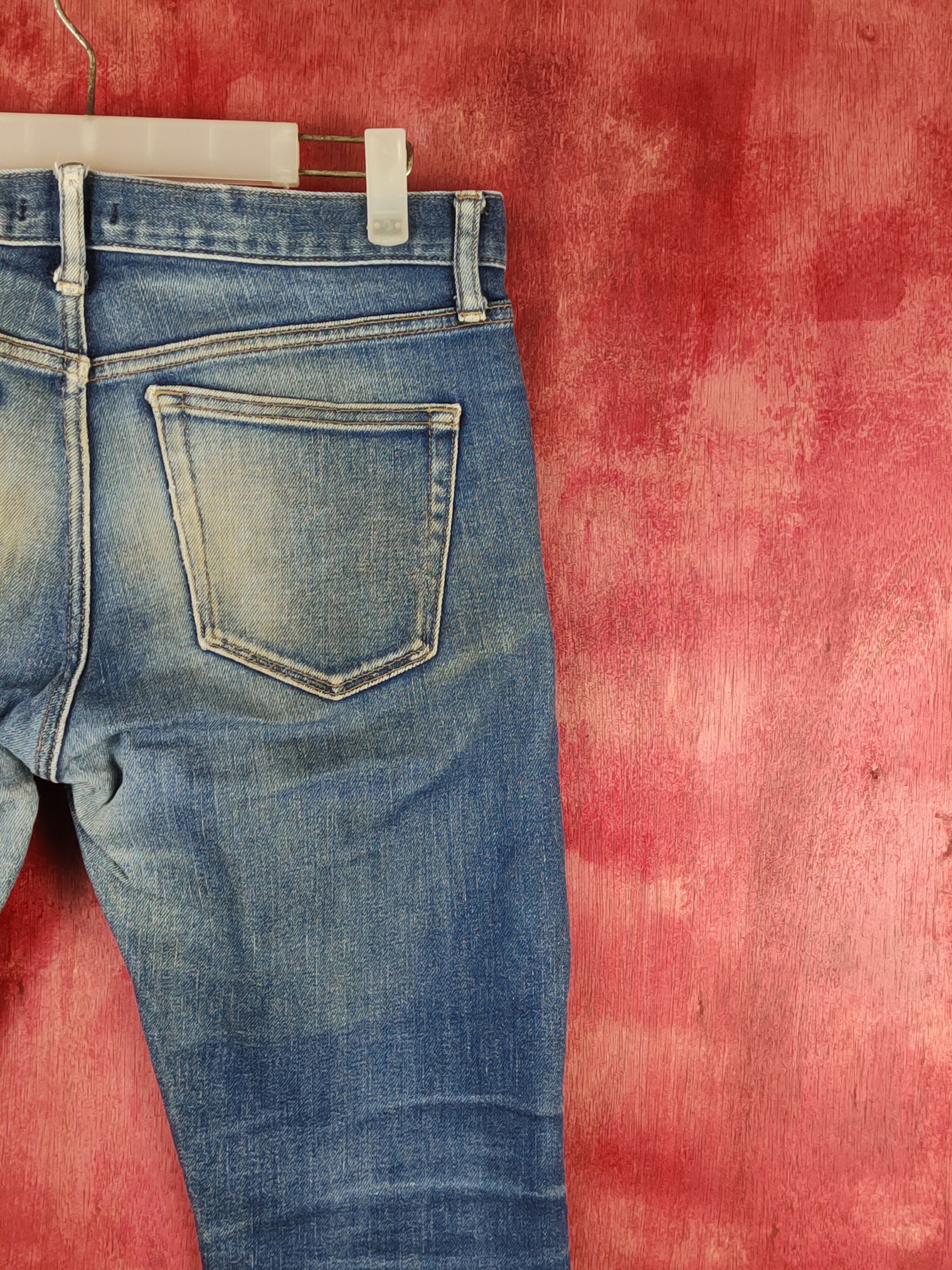 Japanese Brand Uniqlo Dark Blue Distressed Ripped Jeans #S1776 Size US 32 / EU 48 - 10 Thumbnail