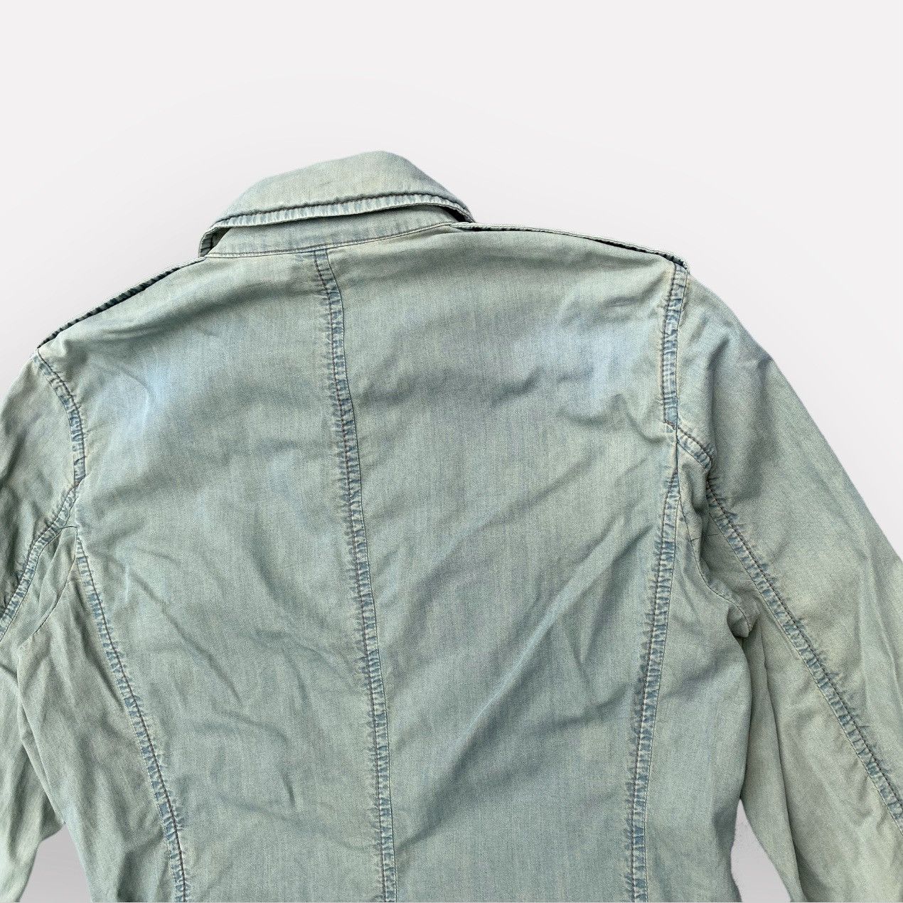 Prada SS05 Runway Worn Denim Military Belted Back Jacket Size US S / EU 44-46 / 1 - 8 Thumbnail