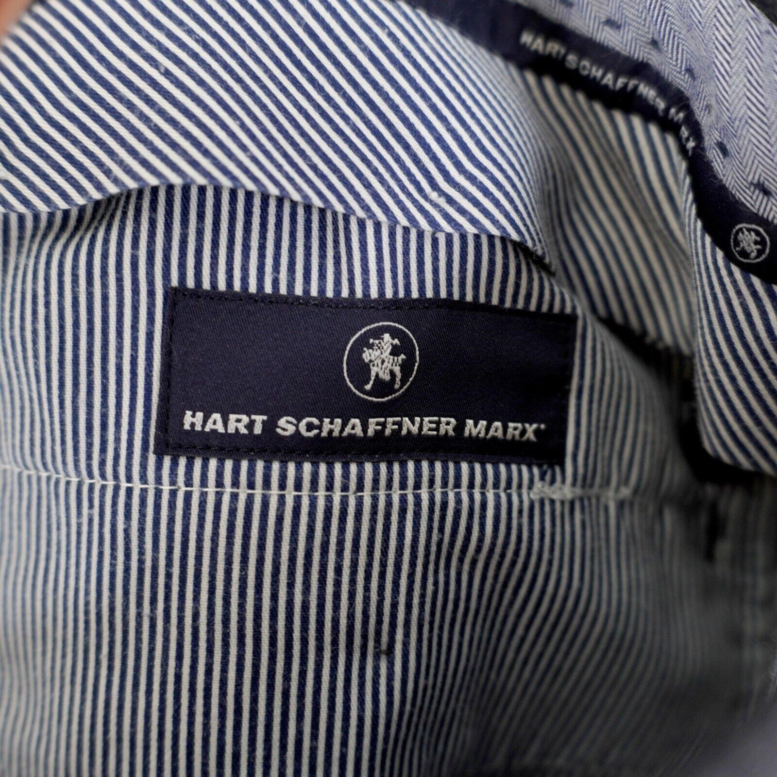 Hart Schaffner Marx Hart Schaffner Marx Wool Blue Gray Flat Front Mid Rise Dress Size 34R - 6 Thumbnail