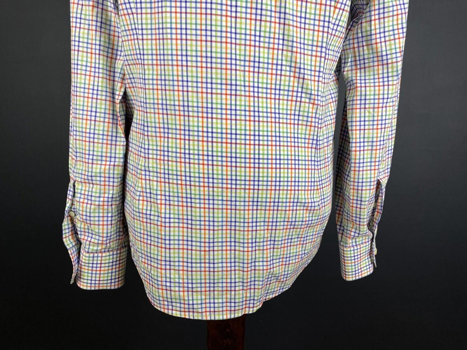 Eton Eton Slim White Multicolor Check Down Shirt Size 42 / 16 Size US M / EU 48-50 / 2 - 9 Thumbnail