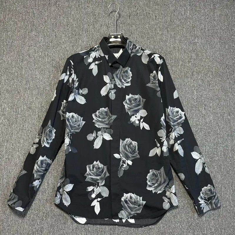 Dior Dior Black Floral Long Sleeve Shirt for Men 0089 Size US L / EU 52-54 / 3 - 1 Thumbnail