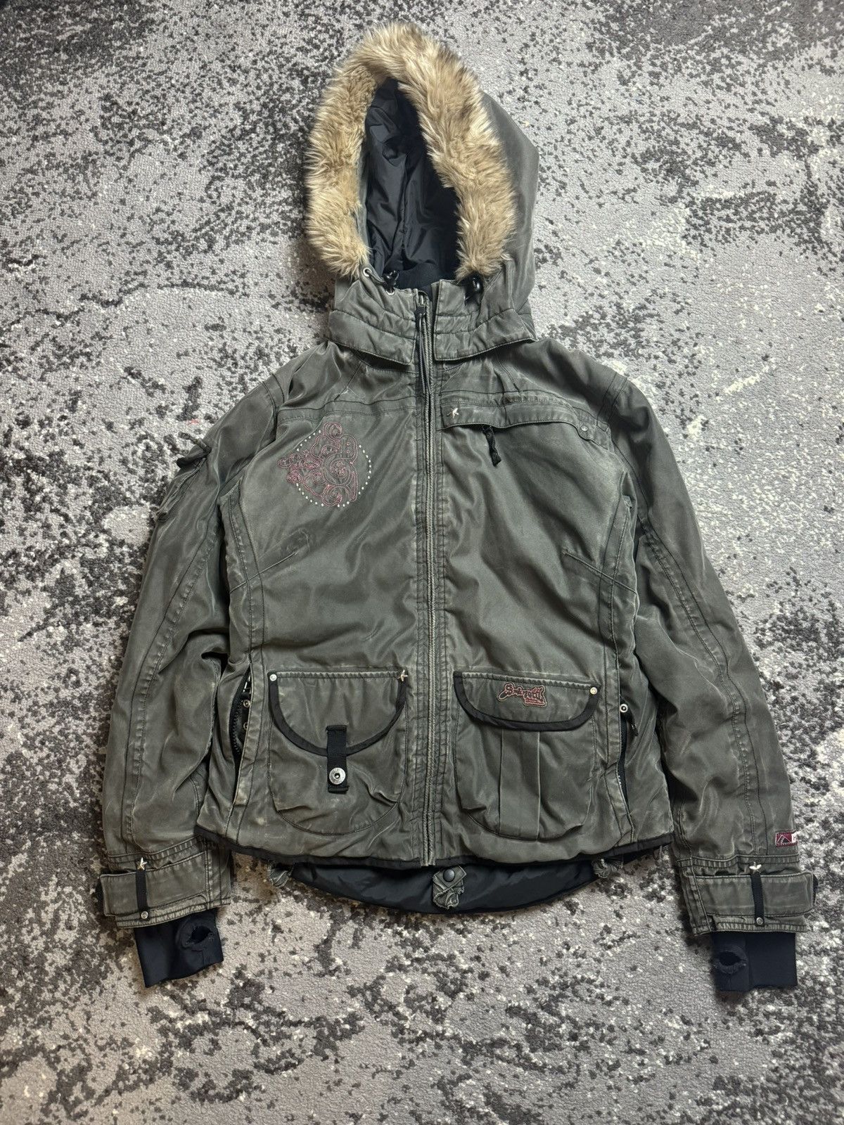 Vintage × khujo Vintage Y2K Brunotti Bomber 90s Fur Collar Avantgarde Jacket Size US S / EU 44-46 / 1 - 1 Thumbnail