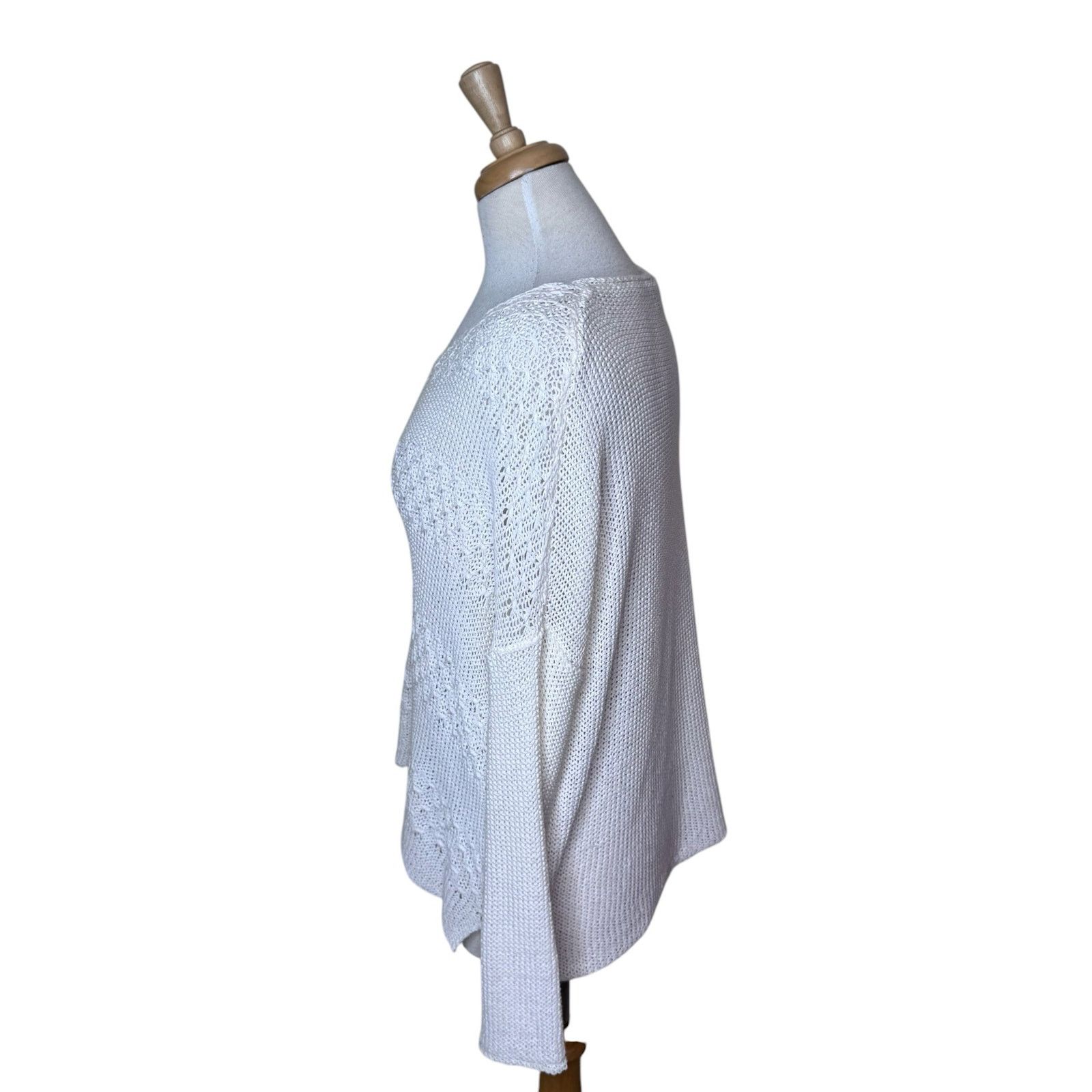 Other WOODEN SHIPS Textured Knit Long Sleeve Sweater White S/M Size S / US 4 / IT 40 - 4 Thumbnail