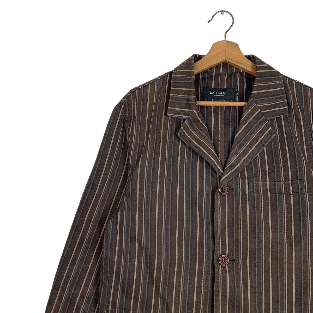 Japanese Brand KAPITALIST Striped Casual Jacket #0624-C29 Size US L / EU 52-54 / 3 - 6 Thumbnail
