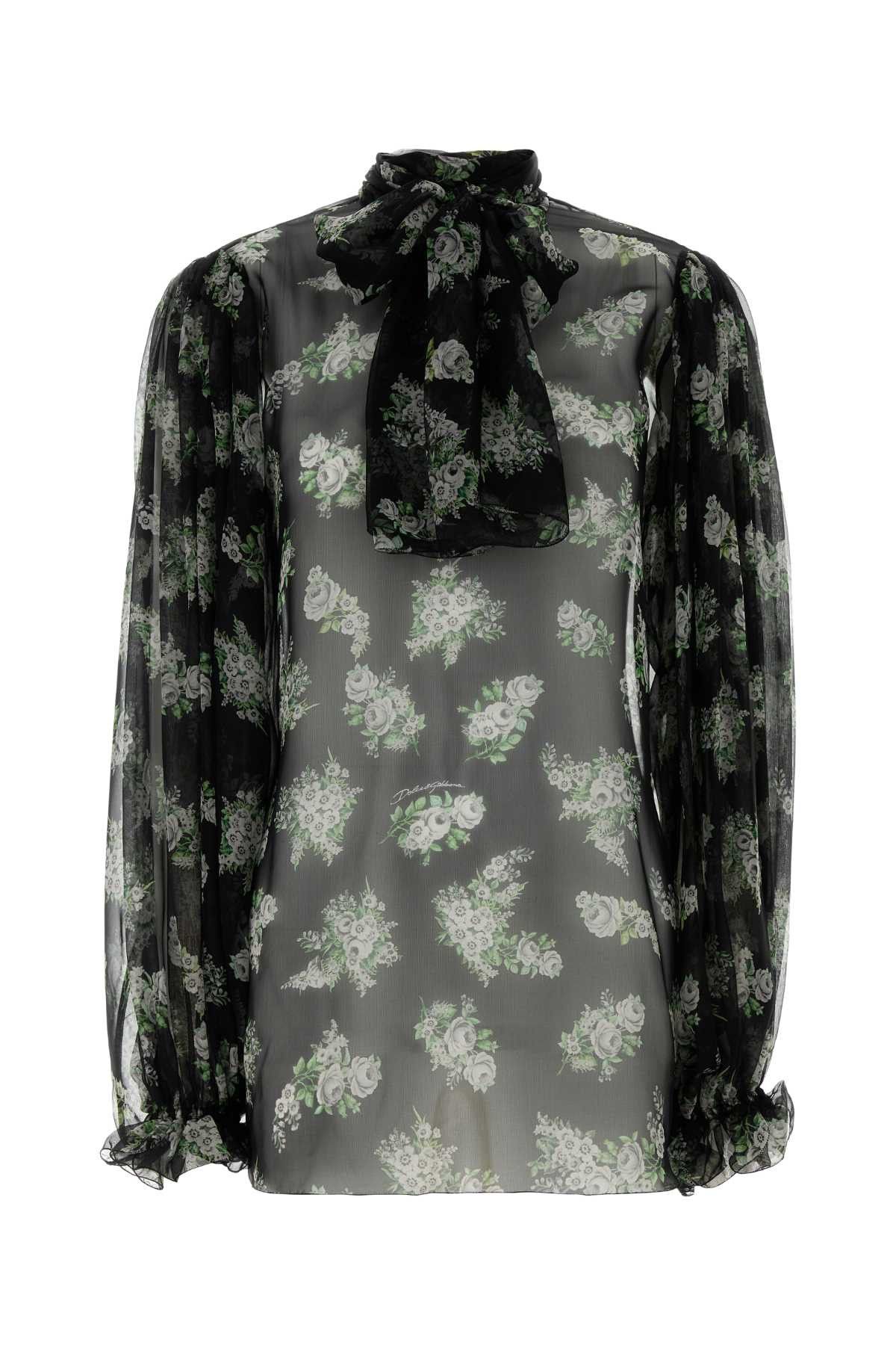 Dolce & Gabbana Printed Silk Blouse Size M / US 6-8 / IT 42-44 - 1 Thumbnail