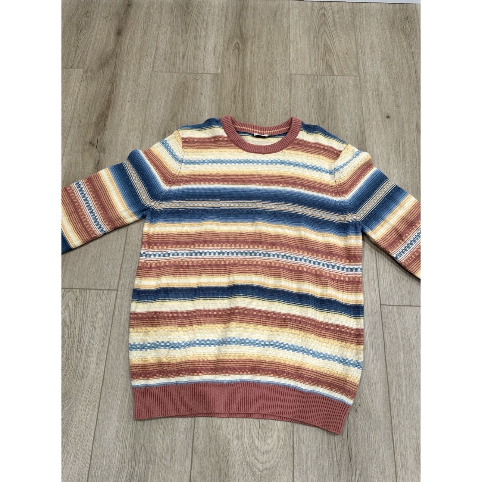 Faherty Faherty Stripe Crewneck Sweater Red Basin Ombré Men’s L Unisex Cotton - Cashmere Pullover Knit Long Sleeve Size US L / EU 52-54 / 3 - 3 Thumbnail