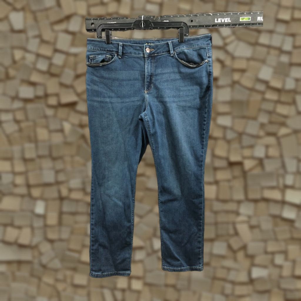 Lee LEE Premium Classic Jeans Woman Size 16 Short Blue Straight 5-Pocket Denim Size 38" / US 16 / IT 52 - 1 Thumbnail