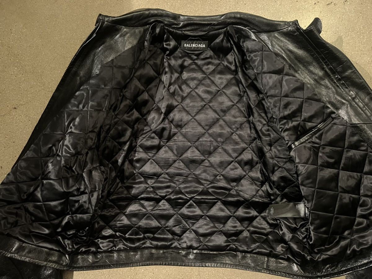 Balenciaga Balenciaga text leather biker jacket Size US L / EU 52-54 / 3 - 4 Thumbnail