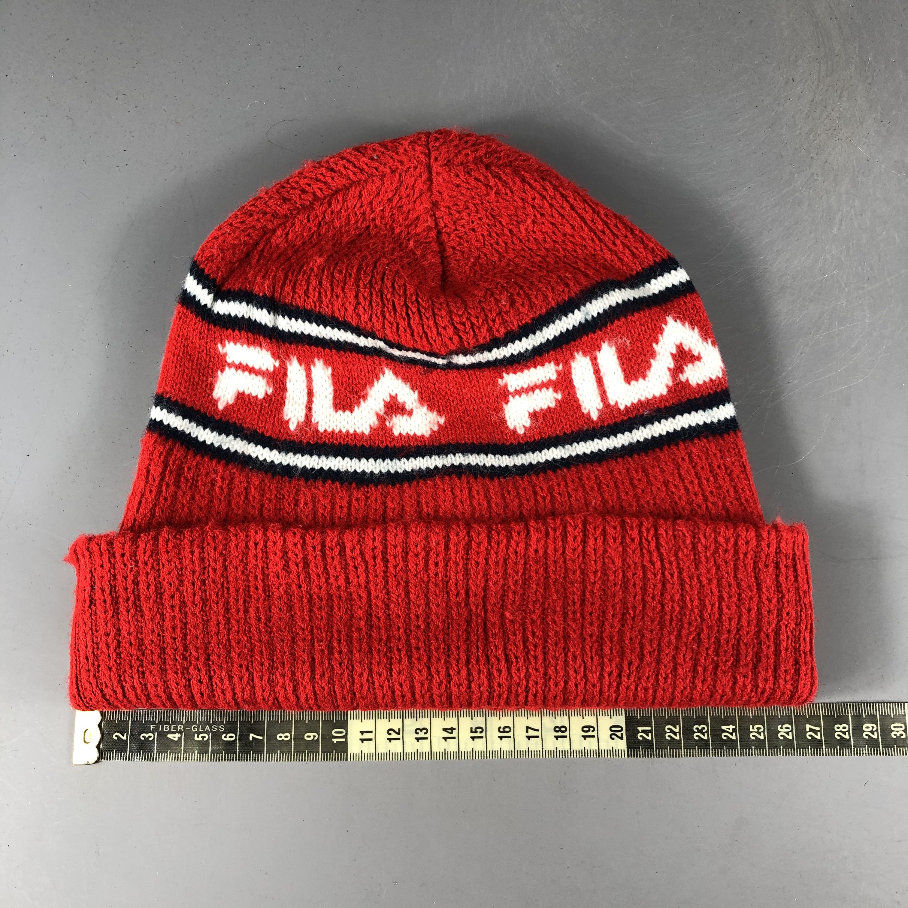 Fila × Vintage Fila USA Spellout Beanie Snow Hat Snow Cap -D1055 Size ONE SIZE - 4 Thumbnail