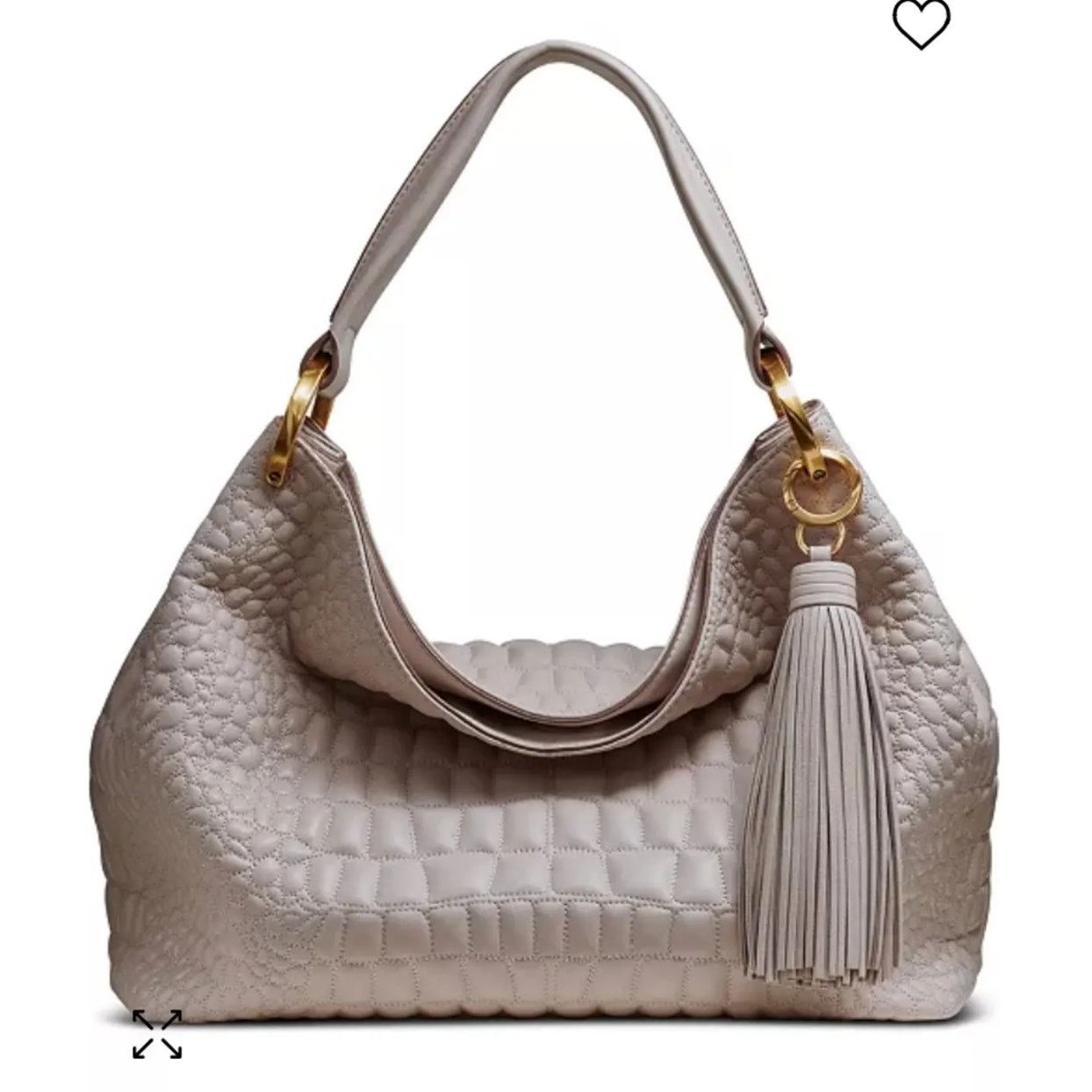 Donna Karan Sand Croc Glenwood Shoulder Bag in Beige, Women's