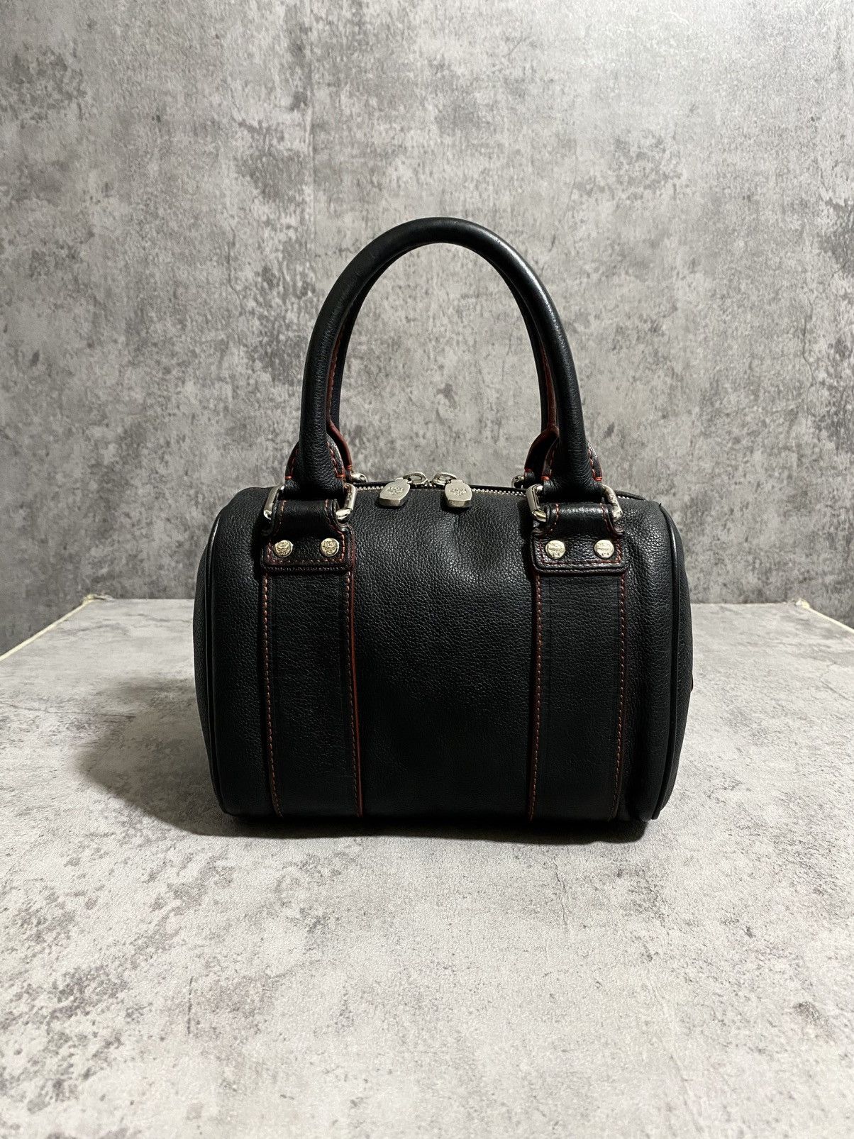 MCM MCM SMALL BOSTON BAG IN BLACK PEBBLED LEATHER Size ONE SIZE - 4 Thumbnail