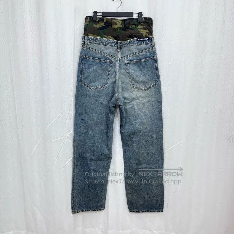 Balenciaga Balenciaga size S Faux Two Piece Camo Denim Pants Size US 27 - 2 Thumbnail