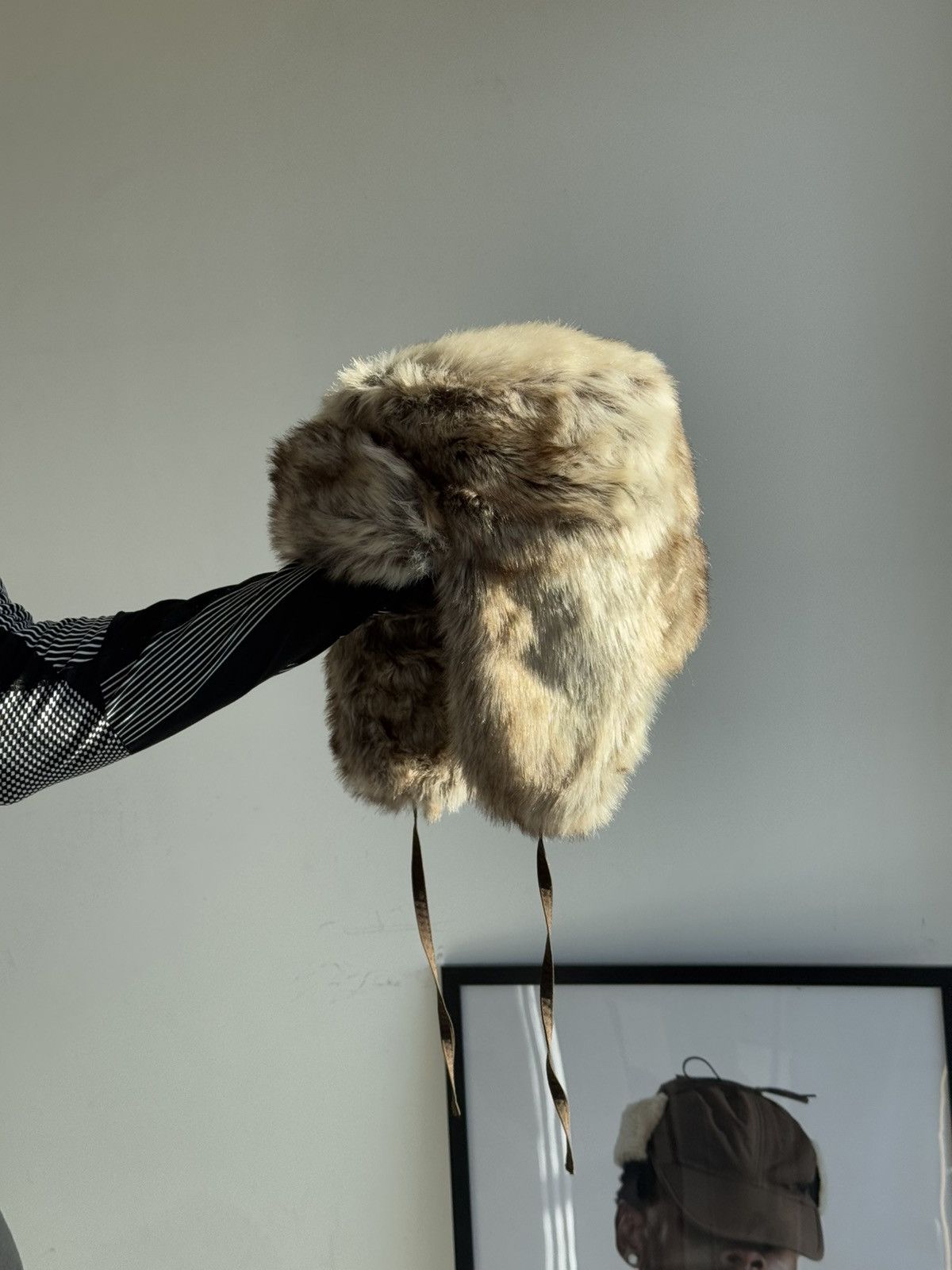 Japanese Brand × Vintage Vintage Crazy Y2k Mohair Fuzzy Hat Ushanka Punk Huge Size ONE SIZE - 6 Thumbnail