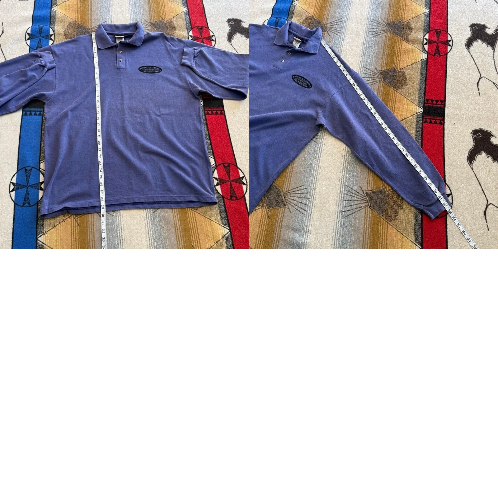 Harley Davidson VINTAGE Harley Davidson Polo Shirt Adult XL Blue Long Sleeve Biker Motorcycle 90s Y2k Mens Size US XL / EU 56 / 4 - 8 Thumbnail