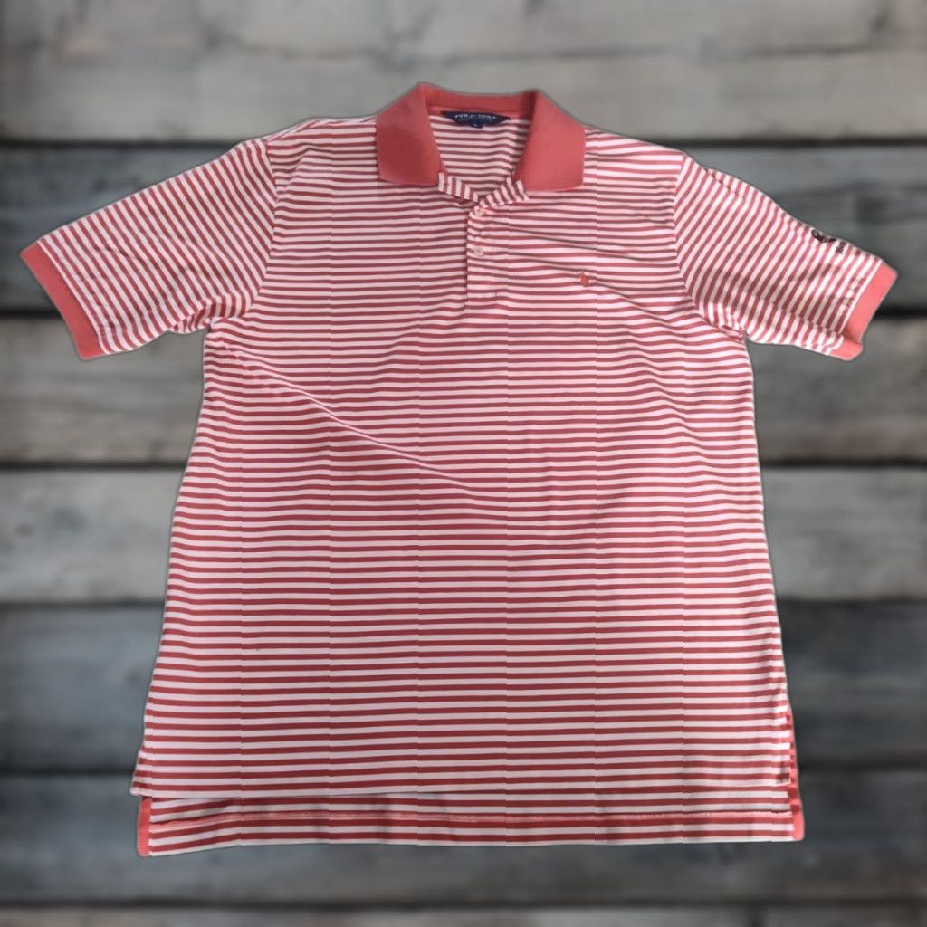 Ralph Lauren Ralph Lauren Polo Golf Shirt Mens Large Pink Striped Classic Logo Bellerive Country Club 90s Preppy Size US L / EU 52-54 / 3 - 1 Thumbnail