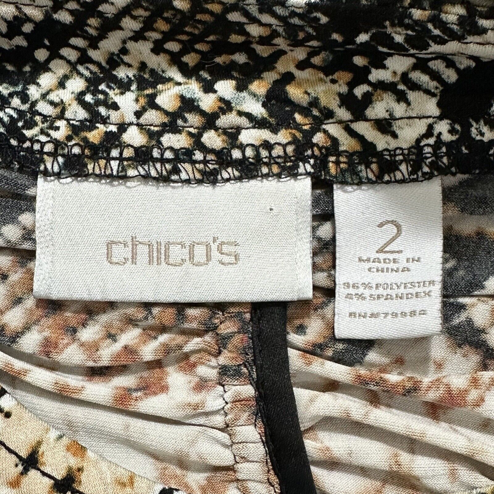 Chicos Chico's 2 Large Animal Snakeskin Ruched Sweatshirt Jacket Size L / US 10 / IT 46 - 3 Thumbnail