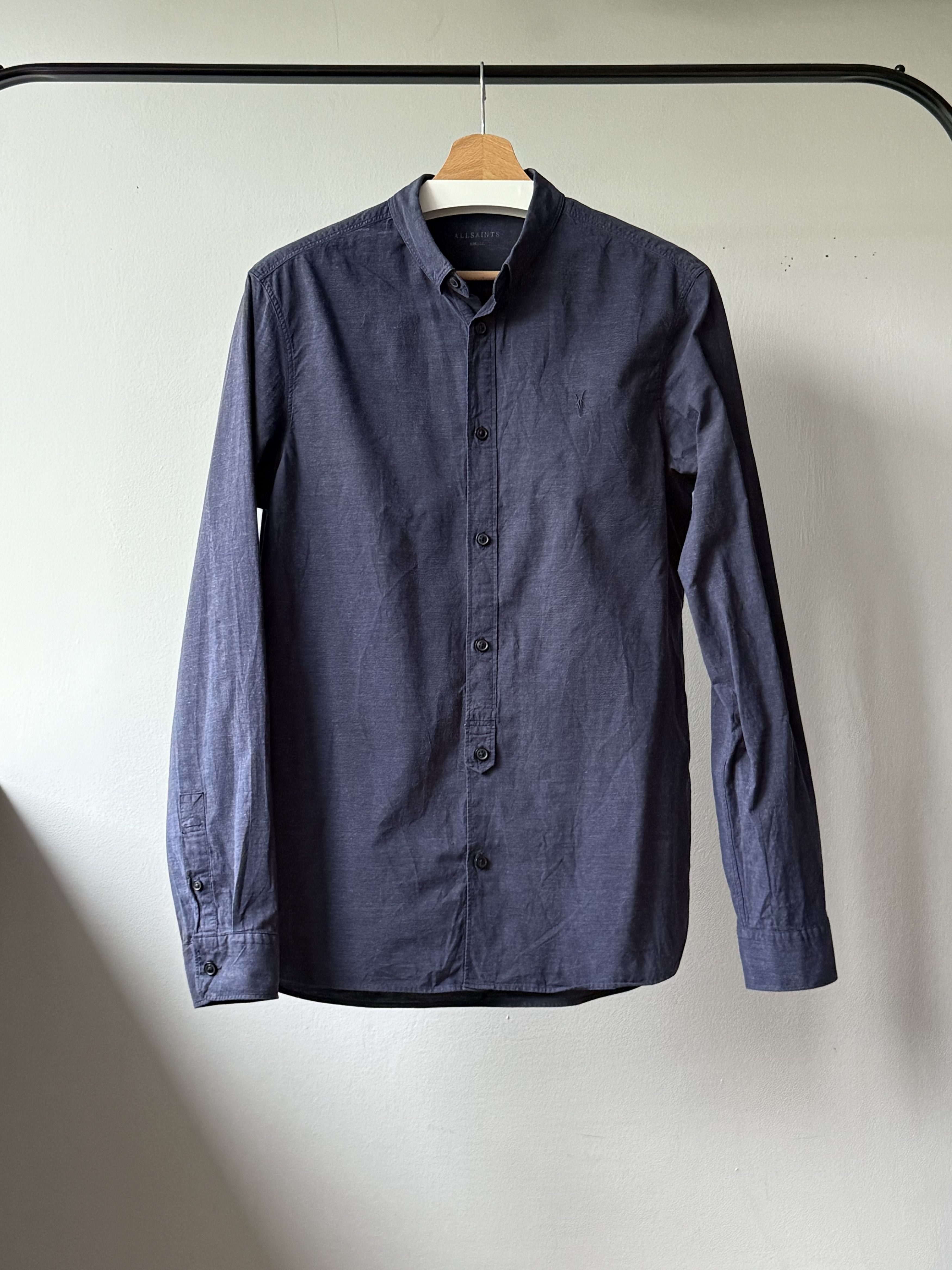 Allsaints Allsaints Avila Ink Navy Cotton Ramskull Long Sleeve Shirt Size US S / EU 44-46 / 1 - 1 Thumbnail
