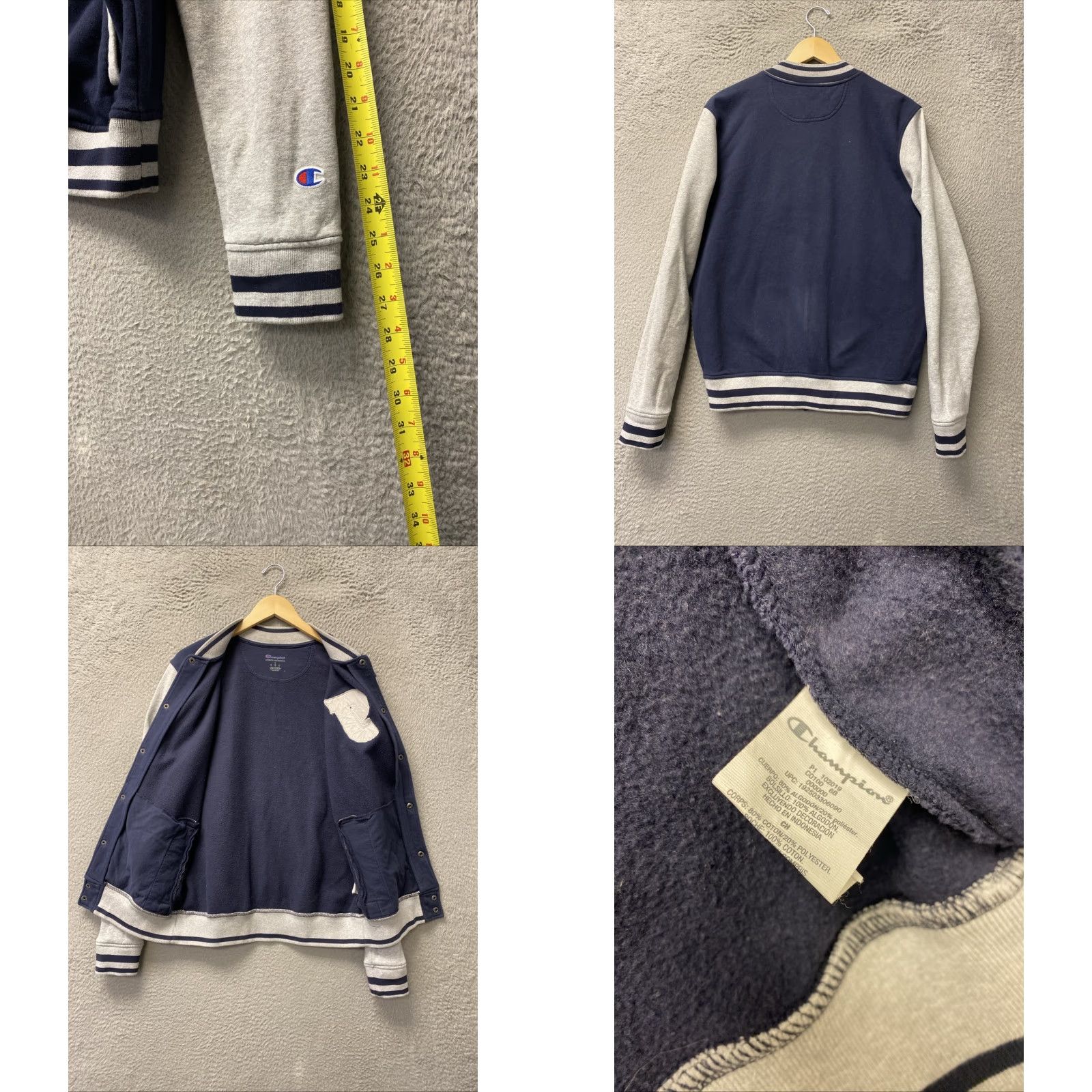 Champion Champion Varsity Jacket Men’s Size S Navy And Gray /0556 Size US S / EU 44-46 / 1 - 8 Thumbnail