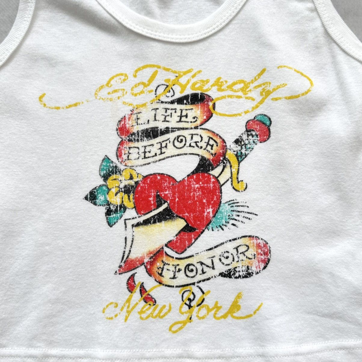 Ed Hardy Y2K Ed Hardy Tribal Tattoo Cropped Tank Top Affliction Style Size M / US 6-8 / IT 42-44 - 3 Thumbnail