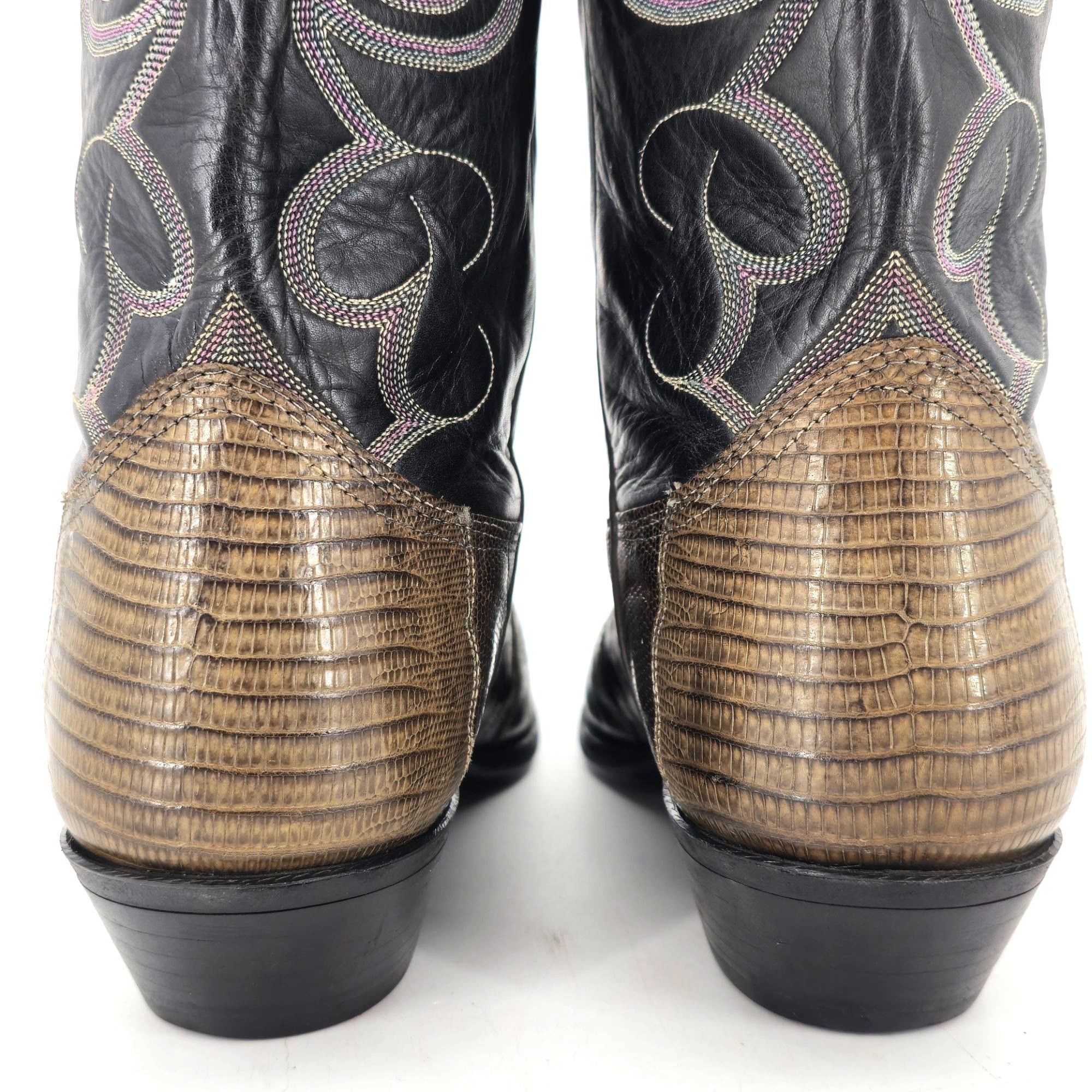 Nocona Boots Vintage Nocona Mens Size 12D Lizard Teju Exotic Leather Cowb Size US 12 / EU 45 - 11 Thumbnail