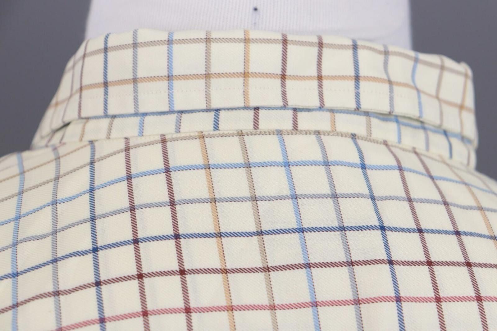Designer Van Laack Royal Beige Check Shirt Size 44 / 17.5 Size US M / EU 48-50 / 2 - 12 Thumbnail
