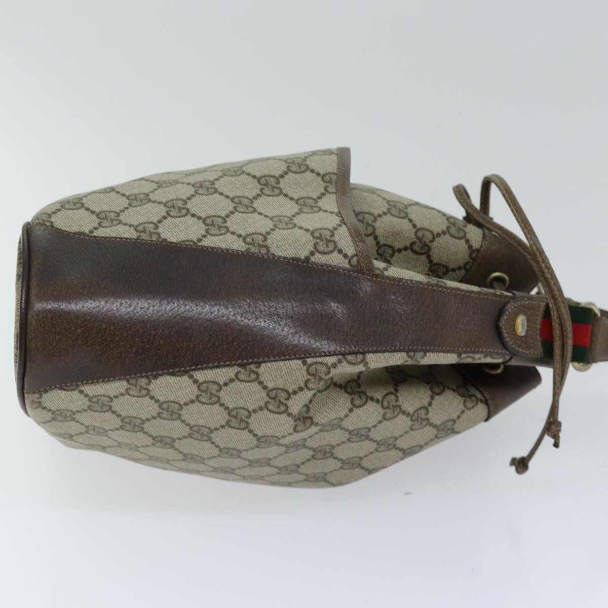 Gucci GUCCI Web Sherry Line GG Supreme Shoulder Bag Beige Red 41 Size ONE SIZE - 3 Thumbnail