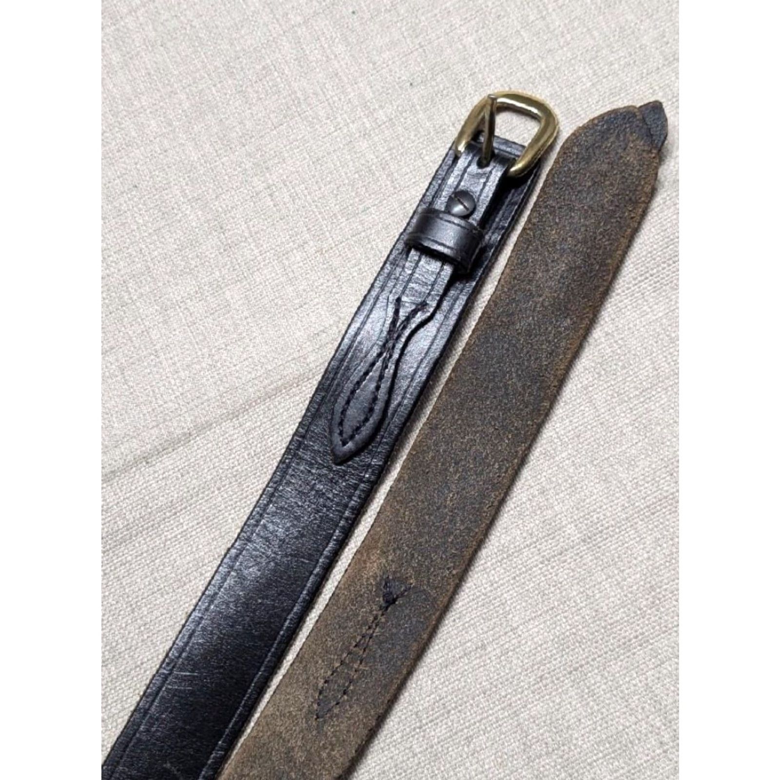 Vintage VINTAGE western belt Ranger belt belt 36 black leather cowhide handcrafted Mens Size 36 - 7 Thumbnail
