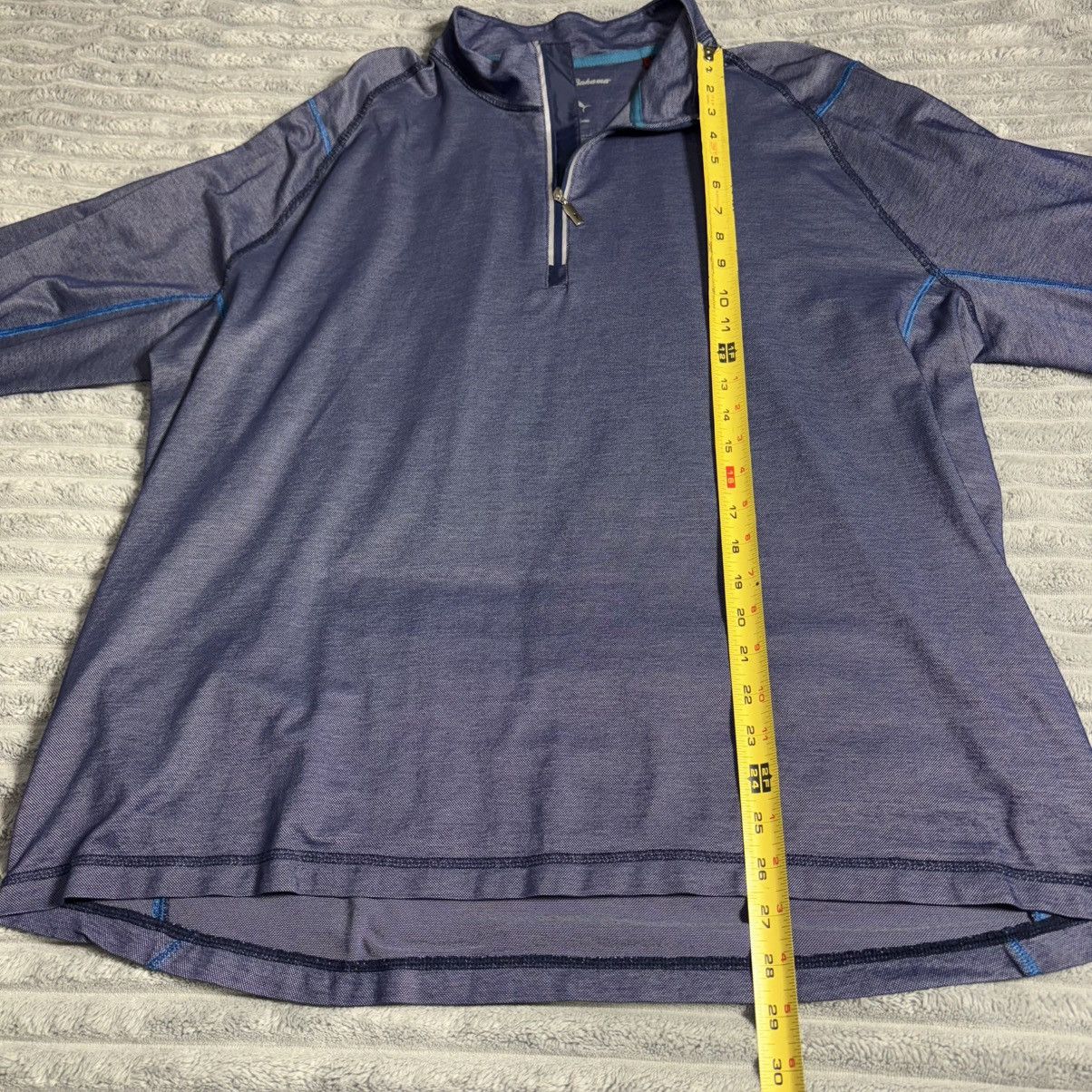Tommy Bahama Tommy Bahama Navy Blue Light Weight 1/4 Zip Pull Over 2XL Size US XXL / EU 58 / 5 - 8 Thumbnail